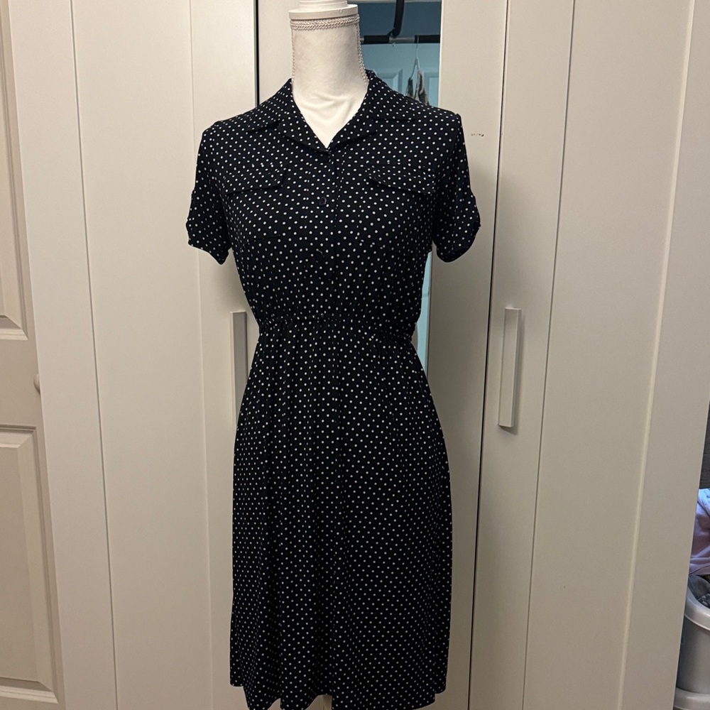Enfocus Studio Black and White Polka Dot Midi Dress